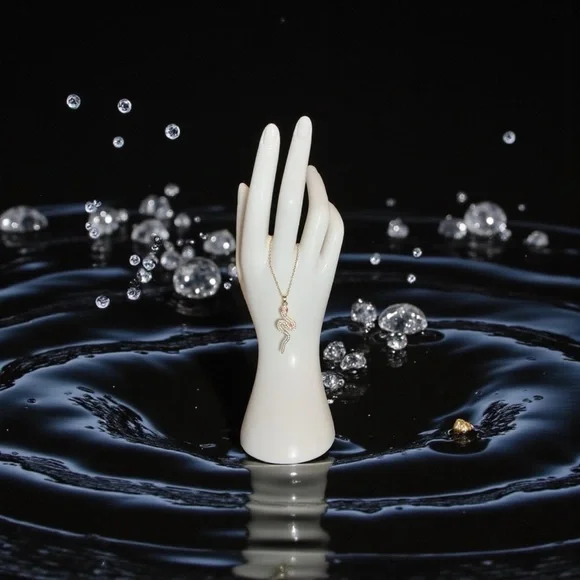 Striking Gold Snake Pendant Necklace - Picture 3 of 8